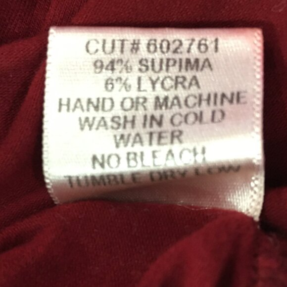 JAMES PERSE Dark Red/Burgundy Off Shoulder Long Sleeve Shirt - Picture 3 of 7